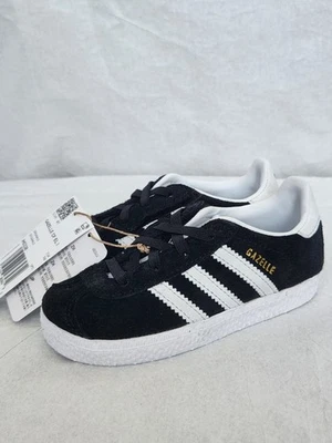 New Adidas Gazelle CF 8 8k Toddler Little Kids Sneaker Black Slip On Shoe NIB - Image 1 of 4
