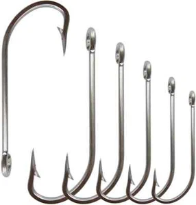 50pcs Stainless Steel Fishing Hooks White Big Extra Long Shank Fishing Hook - Picture 1 of 20