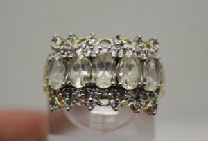 CHUCK CLEMENCY .925 Sterling weiße Steine SPITZE DESIGN COCKTAIL Ring Größe 6 - Bild 1 von 17