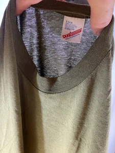 VTG 80s 90s Desert Storm Army Military Top Gun Maverick Green Blank Thin T Shirt - Picture 1 of 7