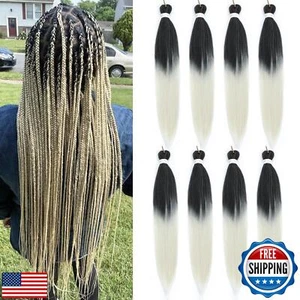 Ombre Blonde Braiding Hair Pre Stretched 26 Inches Ombre Blonde 8 Packs/Lot B - Picture 1 of 5
