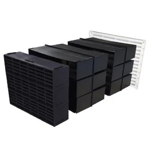 Cavity Wall Sleeve Extendable Combination Vent 9" x 9" Blue / Black Air Bricks - Picture 1 of 6