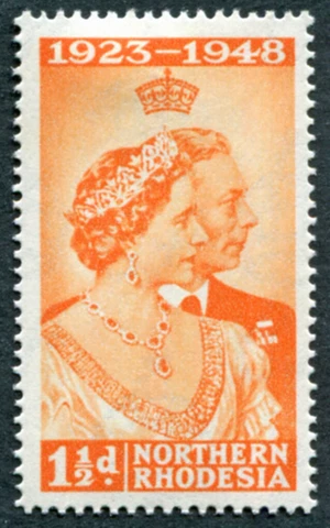 NORTHERN RHODESIA 1948 1 1/2d orange SG48 MH FG Royal Silver Wedding Omnibus A03 Cover
