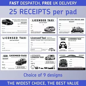 Ricevute vuote taxi / minicab / noleggio privato con licenza / biglietti ✔ pastiglie da 25 - Foto 1 di 58