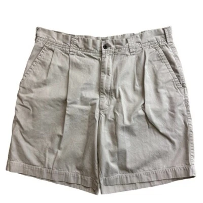 Pantalones Cortos De Colección Perry Ellis America Preppy Para Hombre 38 Plisados Algodón Foto 1 de 4