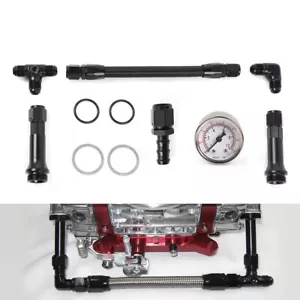 6AN Braided Dual Feed Carb Fuel Line Double Pump for 4150 Holley Carburetor - Picture 1 of 16