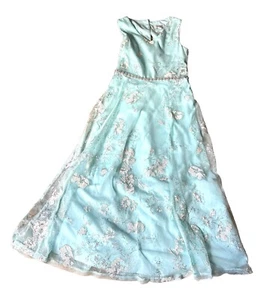 Speechless Big Girls Elegant Embellished Beaded Green White Formal Maxi Dress 8 - Picture 1 of 6