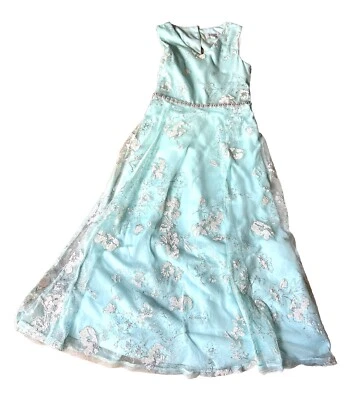 Speechless Big Girls Elegant Embellished Beaded Green White Formal Maxi Dress 8 - Image 1 of 4