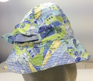 GYMBOREE Bucket Hat Cap Bow Blue Green Seaside Size Small Medium 3-4 Years Girl - Picture 1 of 5