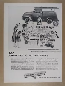 1952 Western Electric Klingeltelefon Installationsausrüstung Vintage Printanzeige - Bild 1 von 1