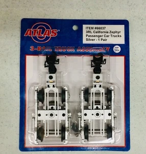 Atlas 1 Pair O Scale 3 Rail California Zephyr Trucks #66037 Factory New - Picture 1 of 3