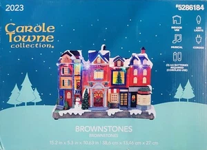 Escena musical de pueblo iluminada de piedras marrones de Carole Towne Ct - Imagen 1 de 4