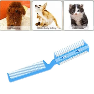 2 IN 1 Pet Hair Trimmer Comb Thinning Cutting Dog Cat With 2 Grooming Razor Rake - Picture 1 of 12