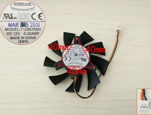 New EVERFLOW T128015SH 76mm Graphics Card Cooler Fan 12V 0.32A 3Wire 3-Pin EBR - Picture 1 of 4