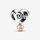 Pandora Love You Sister Heart Silver Charm - 782244c00