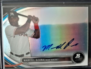 Marcell Ozuna RC 2013 Bowman Platinum Autographed Prospects #BPAP-MO Auto Braves