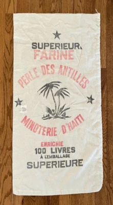 RARO Superieure Farine Perle Des Antille HAITIANO Bolso de Harina Francés 100 Libras Foto 1 de 4