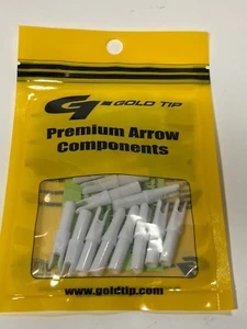 12ct Gold Tip Premium Arrow Components Nock .246 GT White NOCK246WH12 - Picture 1 of 2