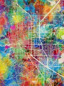 Poster - Boulder Map, Modern Abstract City Streets, 4 Sizes - Picture 1 of 25