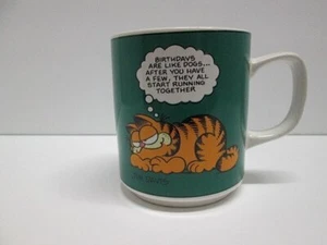 Vintage Garfield Kaffeebecher Geburtstage sind wie Hunde 1978 Jim Davis Enesco - Bild 1 von 9