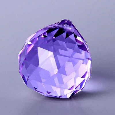 Feng Shui Hanging Crystal Ball Sphere Prism Faceted Chandelier Lamp Part Pendant - Image 1 of 4