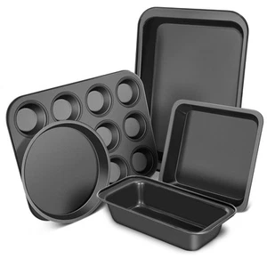Baking Pans Set, 5-Piece Nonstick Bakeware Sets with Round/Square Cake Pan, M... - Picture 1 of 7