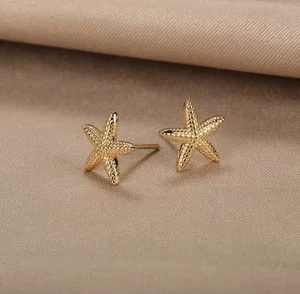 Pendientes De Botón De Acero Inoxidable Con Estrella De Mar De Verano - Imagen 1 de 4