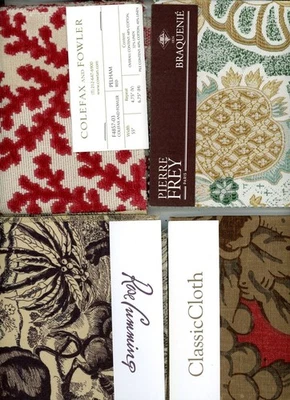 Lot Fabric Samples High End Designer Pierre Frey Rose Cumming Etc 3 Lbs + - Image 1 of 4