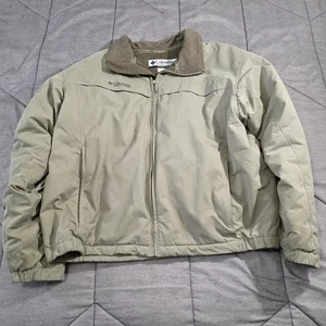 Columbia Jacke kurz Herren XL hellbraun Full Zip Fleece gefüttert Reißverschlusstaschen - Bild 1 von 20