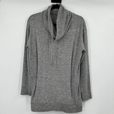 Aerie Gray Marl Cowl Neck Long Sleeve Tunic Top Just Add Leggings Size L - Image 1 of 4