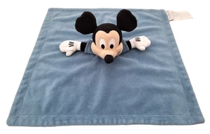 Mickey Mouse Security Blanket Plush Disney Store Blue Red Plaid Soft Toy Blankie - Picture 1 of 9