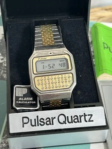 Pulsar Y739 Calculator Watch 70s 80s Quartz OG Box Manual Warranty WORKS - Picture 1 of 16