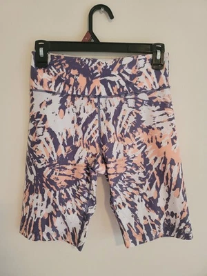 Calvin Klein Women's Sz S High Rise Graphic Paint Print Biker Shorts Performance - Image 1 of 4