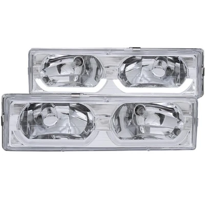 Juego de faros de lente transparente cromados para Chevy C/K1500 88-98 sin luces de haz selladas Foto 1 de 3