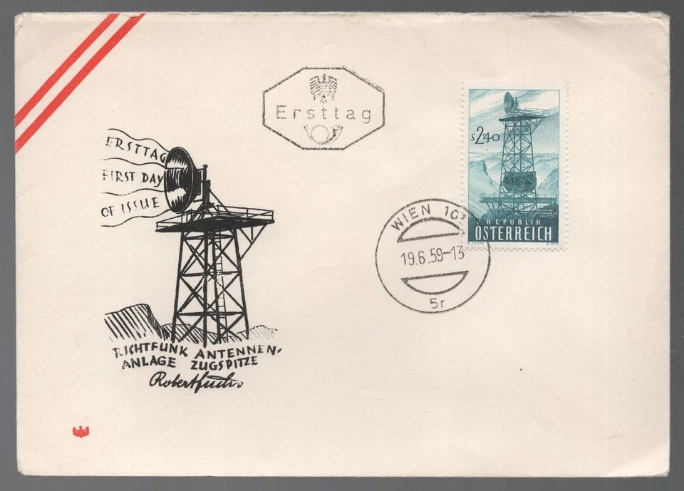 Austria 1959 Radio Microwave Aerial FDC. Vienna First Day Cover. SG 1344 - Image 1 of 1