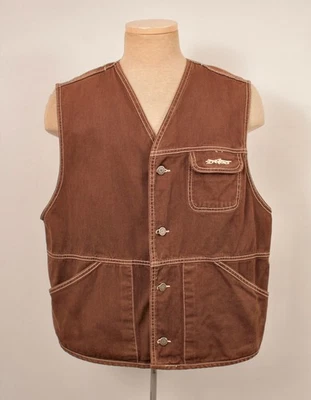 Men's VTG 90s Y2K Brown Denim JNCO Vest Sz XL 1990s Jeans - Image 1 of 4