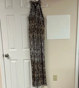 NINA LEONARD Twist Neckholder Strick Overall Gelb Braun Damen Small - Bild 1 von 8