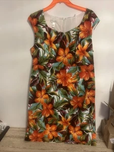 Dressbarn Multicolor Floral Print Sleeveless Knee Length Dress Sz 14 Women’s - Picture 1 of 4