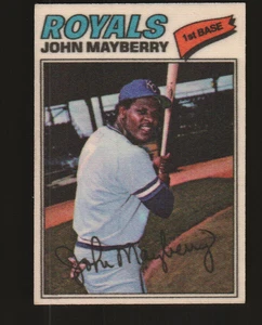 1977 Topps Stoffaufkleber #27 - John Mayberry VAR - zwei (**) 77-067 - Bild 1 von 2