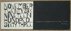 NOVEMBER TWENTY SIX NINETEEN HUNDRED SIXTY THREE ~ BEN SHAHN ~ JFK ~ 1st EDITION - Picture 1 of 1