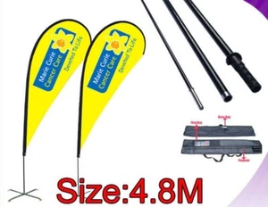 Custom 4.8M Teardrop flags Double / Single Sided Business Sign Flying Banners - Picture 1 of 8