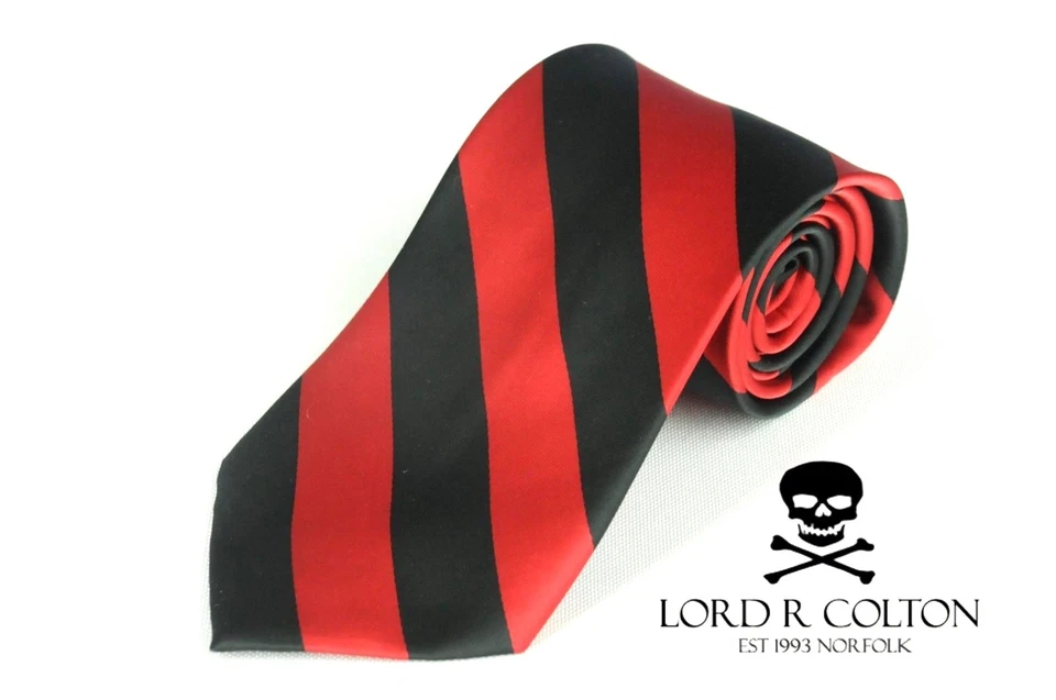 Corbata a rayas universitaria Lord R Colton - Corbata roja y negra 58 x 3 NUEVA Foto 1 de 1