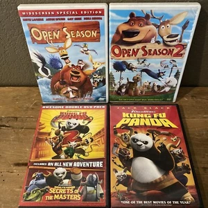 Kid And Family DVD Lot of 4 Movies Kung Fu Panda 1 2 Open Season - Picture 1 of 9