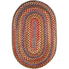 Super Area Rugs Braided Rug Country Cottage Farmhouse Decor in red yellow blue