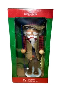 Kurt Adler Nutcracker 12" Wooden Fishing Man NIB Fisherman - Picture 1 of 4
