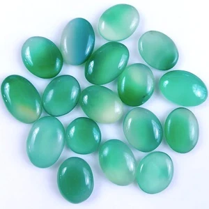 Lote de 17 cabujón de piedras preciosas sueltas de ónix verde natural de 307 quilates 25x16 17x17 mm #2366 - Imagen 1 de 6
