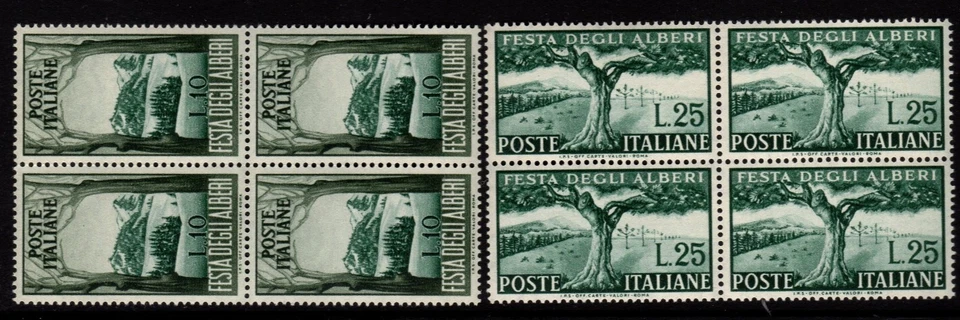 1951 Republic Italian Labour Of Trees Quartina New Rubber Integra - Image 1 of 1