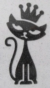 ROYAL CAT crown IRON ON transfer patch glitter foil green 3.5 inches tall L@@K - Picture 1 of 5