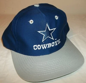 Vtg UNWORN NFL DALLAS COWBOYS LOGO 7 SNAPBACK HAT Blue Hat Gray Bill - Picture 1 of 9
