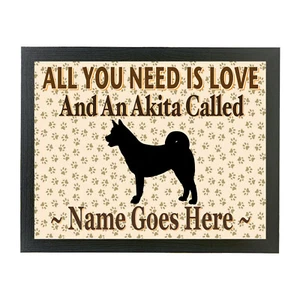 ALL YOU NEED IS LOVE & A DOG Personalised Cushion Laptop Lap Dinner Tray Gift - Picture 1 of 56